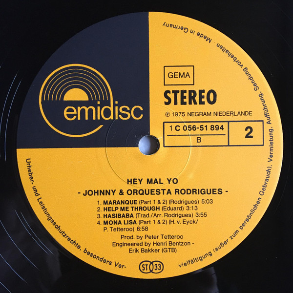 Johnny & Orquesta Rodrigues - Hey Mal Yo | Music For Pleasure (1 C056-51 894) - 4