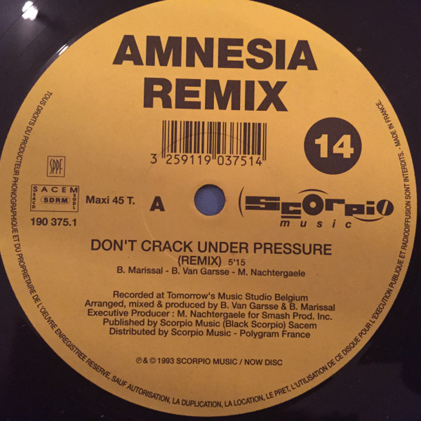 Amnesia - Don't Crack Under Pressure (Remixes) | Scorpio Music (190 375-1)