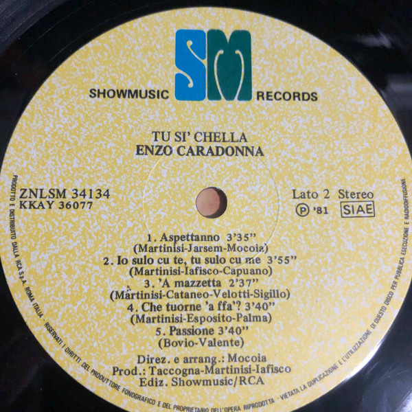 Enzo Caradonna - Tu Si Chella | Showmusic Records (ZNLSM 34134) - 3
