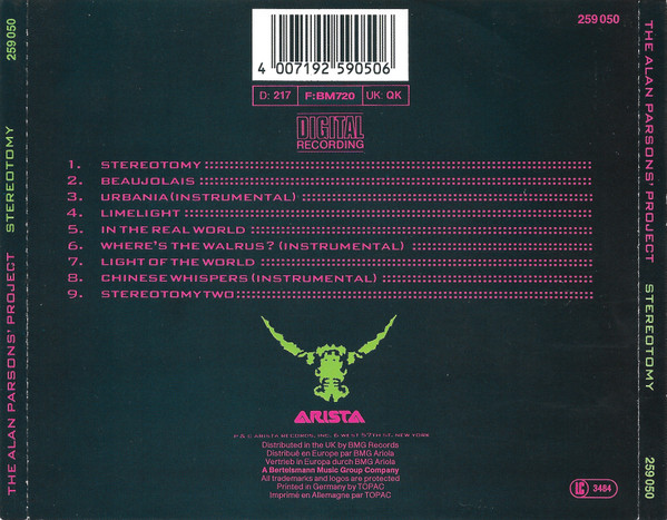 The Alan Parsons Project - Stereotomy | Arista (259 050) - 2