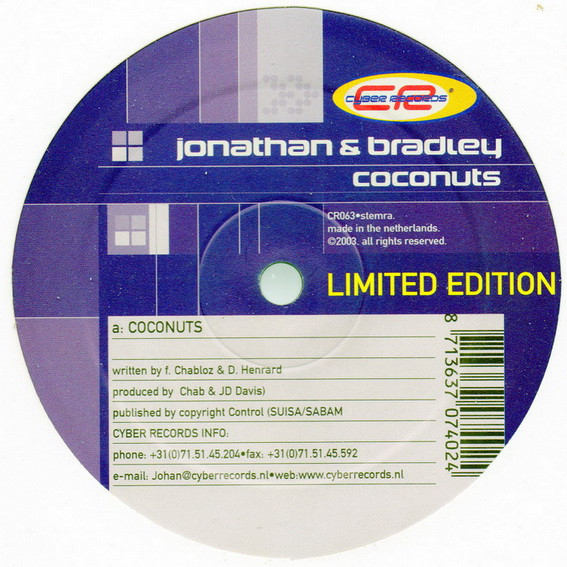 Jonathan & Bradley - Coconuts | Cyber Records (CR063)