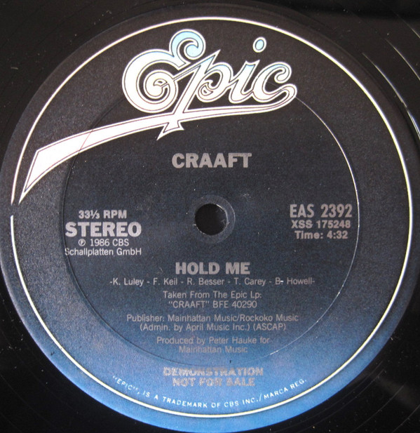 Craaft - Hold Me | Epic (EAS 2392) - main