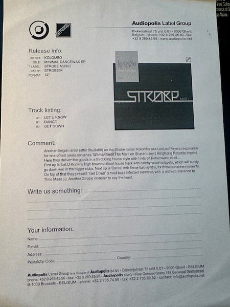 Kolombo - Minimal Dance Wax EP | Strobe Music (STROBE 04) - main