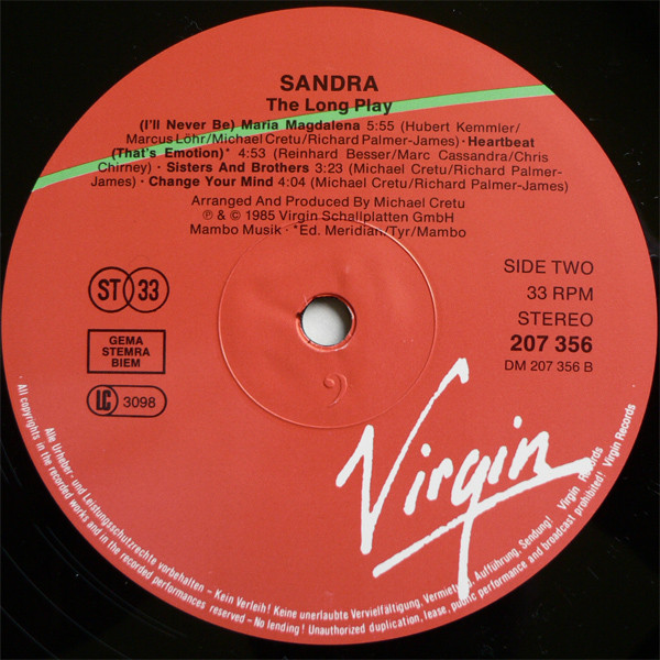 Sandra - The Long Play | Virgin (207 356-630) - 4