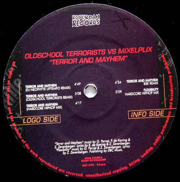 Old School Terrorists Vs Mixelplix - Terror And Mayhem | Rotterdam Records (ROT 070) - 3