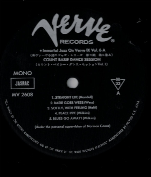 Count Basie - Dance Session | Verve Records (MV 2608) - 4