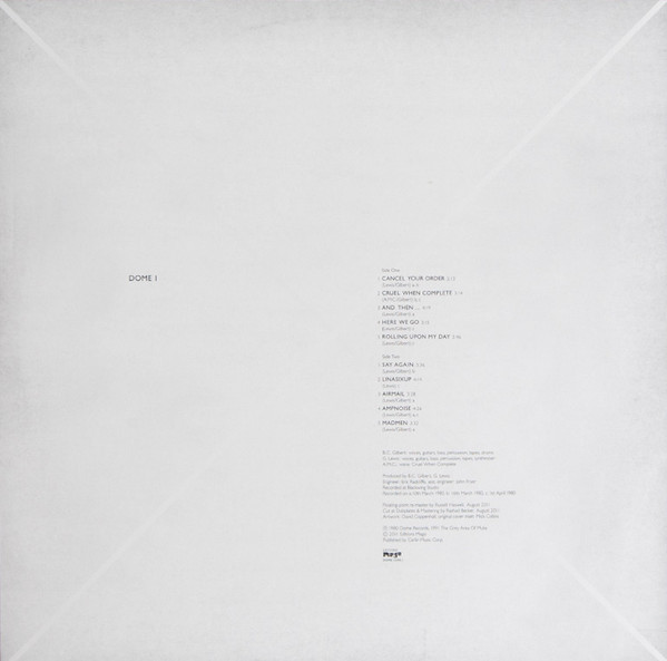 Dome - Dome 1 | Editions Mego (DOME12345.1) - 2