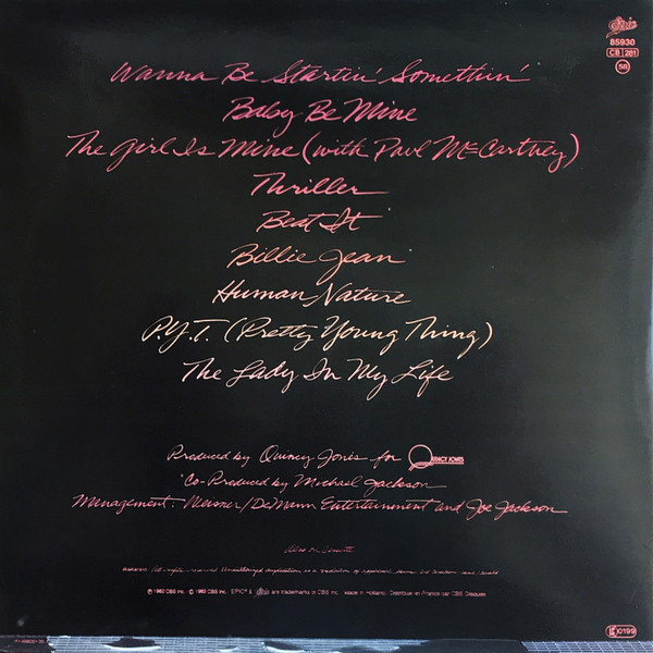 Michael Jackson - Thriller | Epic (EPC 85930) - 4