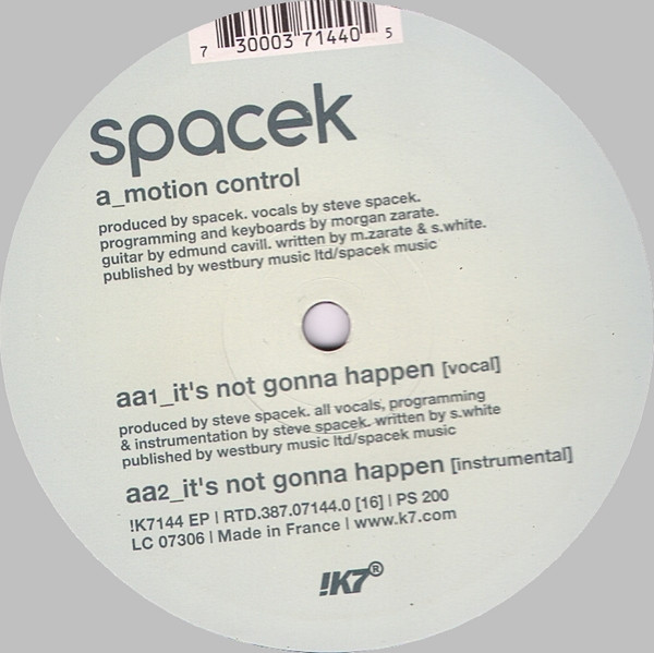 Spacek - Motion Control | !K7 Records (!K7144 EP) - 2