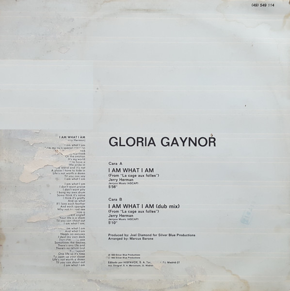 Gloria Gaynor - I Am What I Am | Hispavox ((49) 549 114) - 2