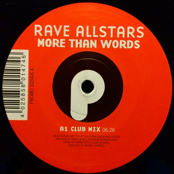 Rave Allstars - More Than Words / Achtung Spass!!! | Promo (PROMO 0004-6)