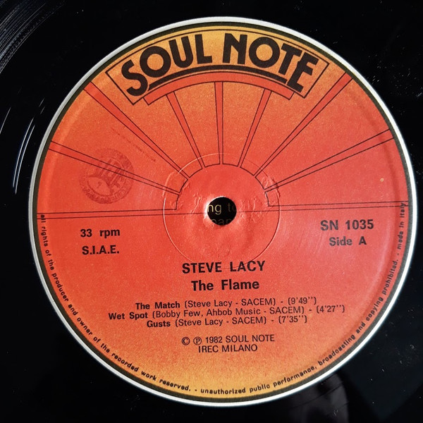 Steve Lacy Feat. Bobby Few And Denis Charles - The Flame | Soul Note (SN 1035) - 3