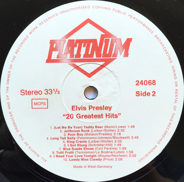 Elvis Presley - 20 Greatest Hits [Vinyl] | Platinum (24068) - 4
