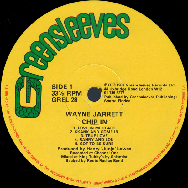 Wayne Jarrett - Chip In | Greensleeves Records (GREL 28) - 3 Wayne Jarrett - Chip In | Greensleeves Records (GREL 28) - 3