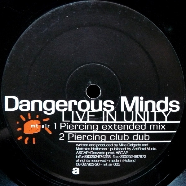 Dangerous Minds - Live In Unity | mt air (mt air 005) - main