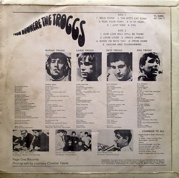 The Troggs - From Nowhere | Fontana (TL 5355) - 2