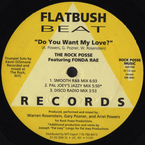 The Rock Posse  &  Fonda Rae - Do You Want My Love? | Flatbush Beat Records (FBR 9001) - 3