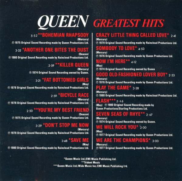 Queen - Greatest Hits | EMI (0777 7 46033 2 4) - 4