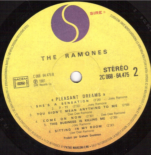Ramones - Pleasant Dreams | Sire (2C 068-64475) - 4 Ramones - Pleasant Dreams | Sire (2C 068-64475) - 4