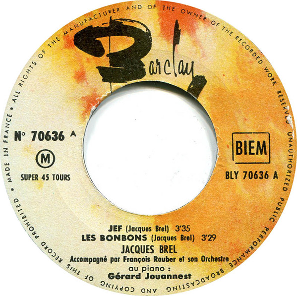 Jacques Brel - Jef | Barclay (70 636 M) - 3