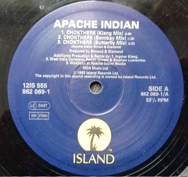 Apache Indian - Chok There | Island Records (12 IS 555) - 3