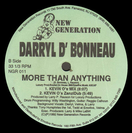 Darryl D'Bonneau - More Than Anything | New Generation Records (NGR 011) Darryl D'Bonneau - More Than Anything | New Generation Records (NGR 011)