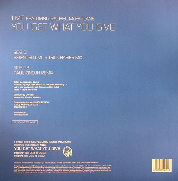 LMC Featuring Rachel McFarlane - You Get What You Give | All Around The World (12GLOBE423) - 2 LMC Featuring Rachel McFarlane - You Get What You Give | All Around The World (12GLOBE423) - 2