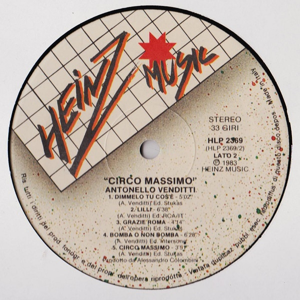 Antonello Venditti - Circo Massimo | Heinz Music (HLP 2369) - 2