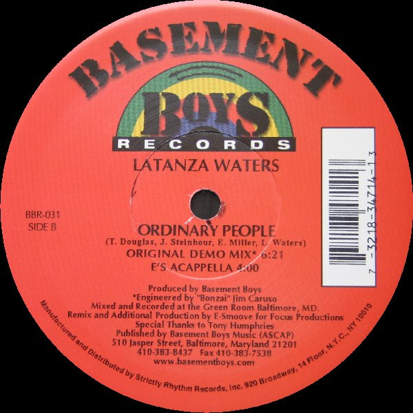 Latanza Waters - Ordinary People | Basement Boys Records (BBR-031) - 2 Latanza Waters - Ordinary People | Basement Boys Records (BBR-031) - 2