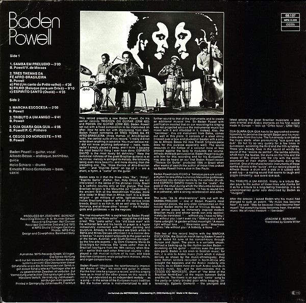 Baden Powell - Canto On Guitar | MPS Records (0068.157) - 2