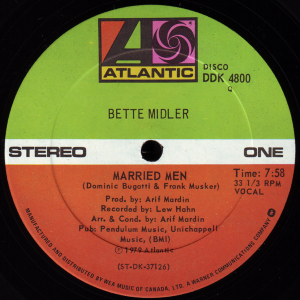Bette Midler - Married Men | Atlantic (DDK 4800) Bette Midler - Married Men | Atlantic (DDK 4800)