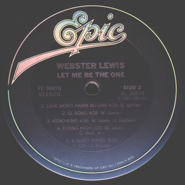 Webster Lewis - Let Me Be The One | Epic (FE 36878) - 4 Webster Lewis - Let Me Be The One | Epic (FE 36878) - 4