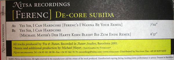 Ferenc - De-Core Subida | Nitsa Recordings (NR 004)