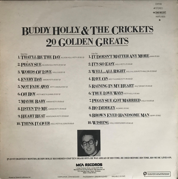 Buddy Holly & The Crickets - 20 Golden Greats | MCA Records (EMTV 8) - 2