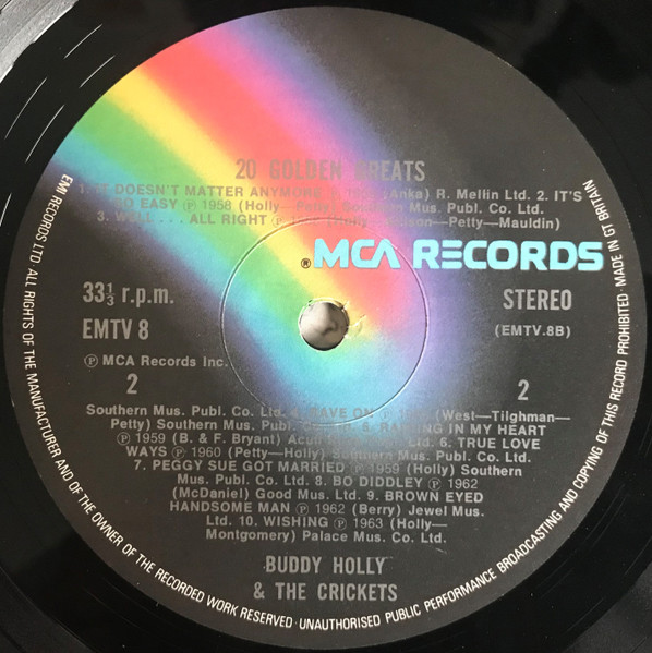 Buddy Holly & The Crickets - 20 Golden Greats | MCA Records (EMTV 8) - 4