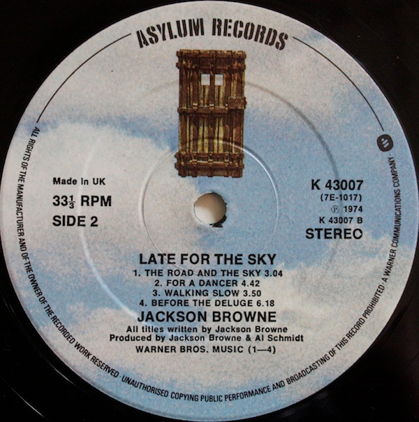 Jackson Browne - Late For The Sky | Asylum Records (K 43007) - 2