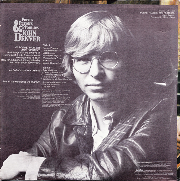 John Denver - Poems, Prayers & Promises | RCA Victor (LSP-4499) - 2