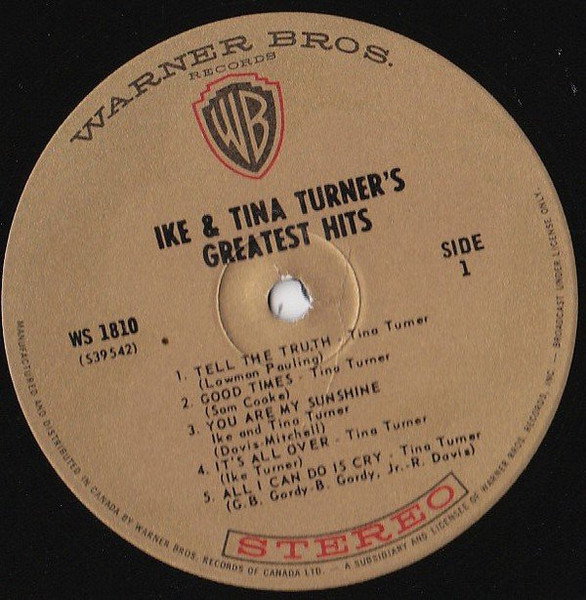 Ike & Tina Turner - Greatest Hits | Warner Bros. Records (WS 1810) - 3