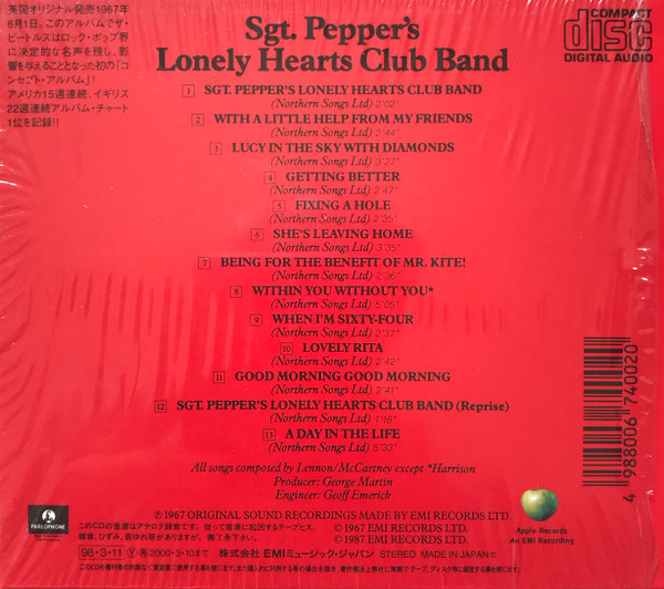 The Beatles - Sgt. Pepper's Lonely Hearts Club Band CD | Apple Records (TOCP 51118) - 2