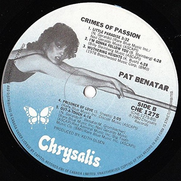 Pat Benatar - Crimes Of Passion | Chrysalis (CHE 1275) - 4