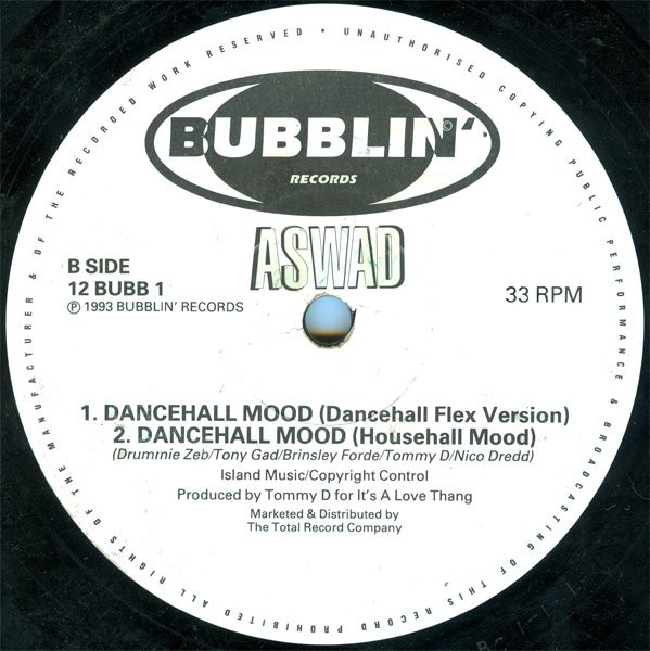 Aswad - Dancehall Mood | Bubblin' Records (12 BUBB 1) - 2