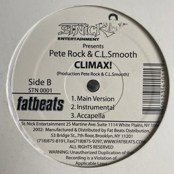 Pete Rock & C.L. Smooth - Shine On Me / Climax | St. Nick Entertainment (STN 0001) - 2