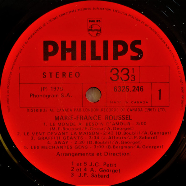 Marie-France Roussel - Marie-France Roussel | Philips (6325 246) - 4