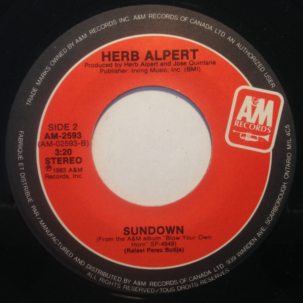 Herb Alpert - Red Hot | A&M Records (AM-2593) - 2