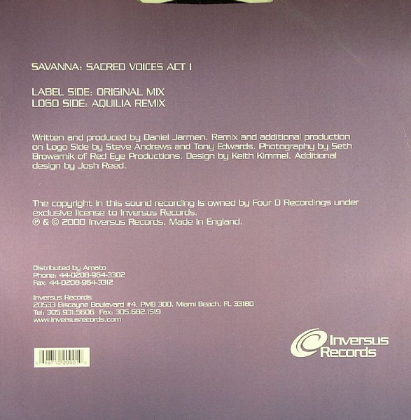 Savana - Sacred Voices Act 1 | Inversus Records (INV01) - 2 Savana - Sacred Voices Act 1 | Inversus Records (INV01) - 2