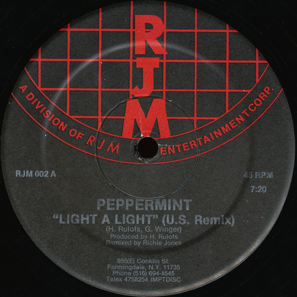 Peppermint - Light A Light | RJM Records (RJM 002) - main