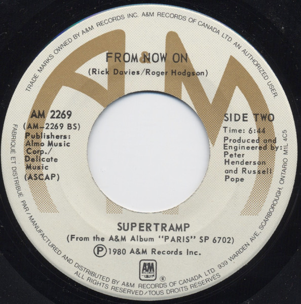 Supertramp - Dreamer | A&M Records (AM 2269) - 2