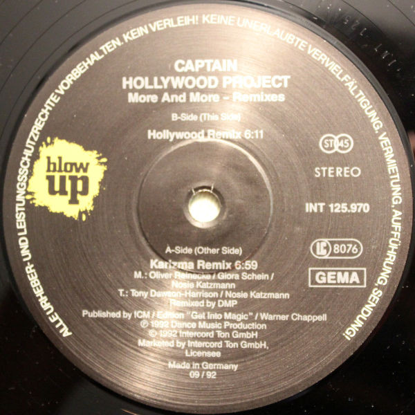 Captain Hollywood Project - More And More (Remixes) | Blow Up (INT 125.970) - 2
