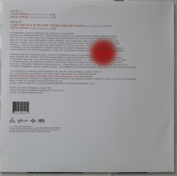 Justin Timberlake Featuring T.I. - My Love | Jive (88697 02049 1) - 4