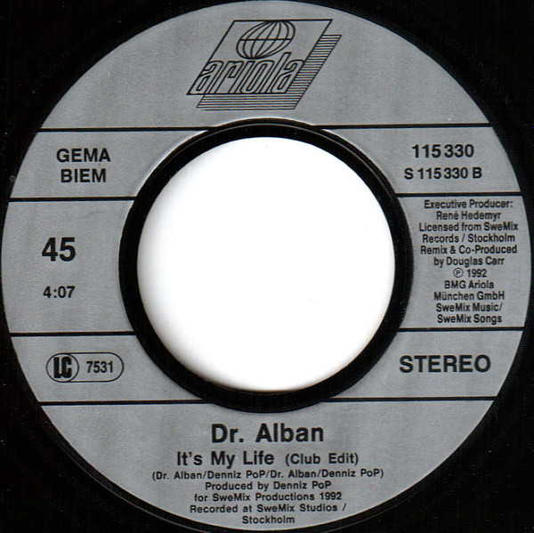 Dr. Alban - It's My Life | Logic Records (115 330) - 4 Dr. Alban - It's My Life | Logic Records (115 330) - 4